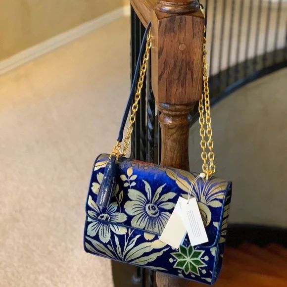 TORY BURCH FLEMING COSMIC FLORAL LG SHOULDER BAG - Picture 6 of 11